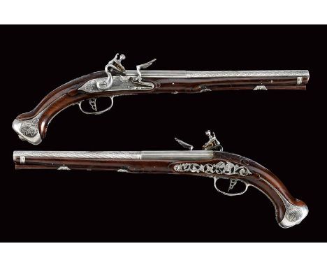 dating: third quarter of the 17th Century provenance: Brescia, Beautiful, smoothbore, two-stage, 15 mm cal barrels, octagonal