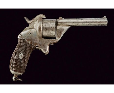 dating: about 1870 provenance: Papal States, Round, rifled, 9 mm cal. barrel, with foresight; smooth, six-shot cylinder; iron