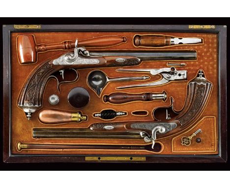 dating: Mid 19th Century provenance: Geneva, Octagonal, rifled, browned, 11 mm cal barrels (bores needs cleaning, visible rif
