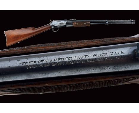 dating: 1884 provenance: USA, Round, rifled, 20' barrel, provided with front sight and with a foldable and adjustable rear si