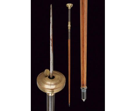 dating: Late 19th Century provenance: Europe, Straight, cusped blade of rectangular section. Wide, bowl-pommel made of brass 