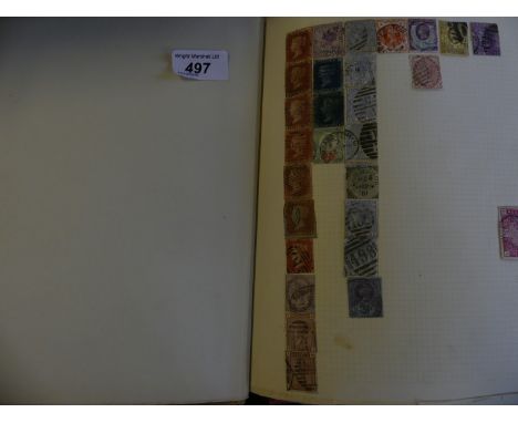 A Derwent stamp albumContaining mainly used stamps of the world, including two twopenny blues, a five shilling red and variou