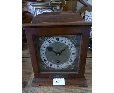 A 20th Century mahogany cased bracket clock, bearing presentation inscription from Imperial Chemical Industries Ltd dated 194