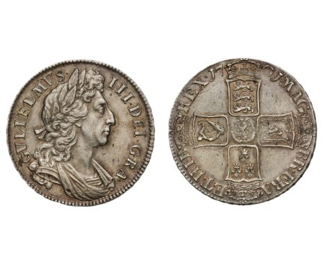 William III (1694-1702), silver Halfcrown, 1701, first laureate and draped bust right, legend and toothed border surrounding,