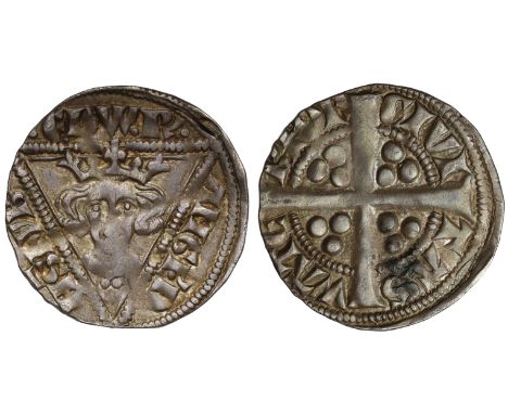 Ireland, Edward I (1272-1307), silver long cross Penny, second issue (1281/2) Waterford Mint, type 1b, crowned head within tr