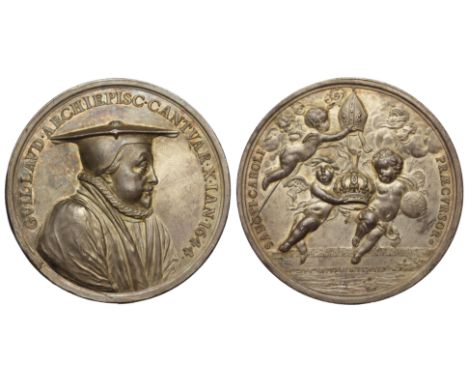 Archbishop Laud, Executed 1645, silver medal by John Roettiers, struck after the Restoration, bust right, wearing ecclesiasti