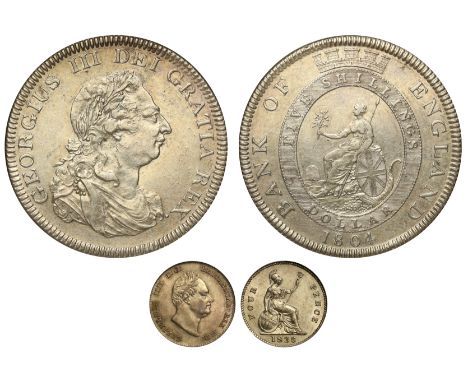 George III (1760-1820), silver Bank of England Dollar, 1804, struck by the Soho Mint entirely over a Spanish Empire Eight Rea