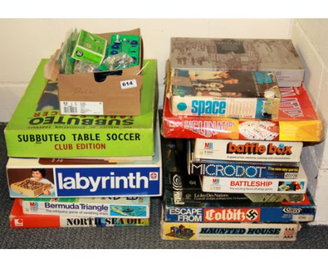 A quantity of Subbuteo and vintage board games.