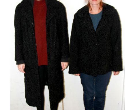 A vintage Astrakhan coat and jacket.