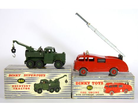 Two boxed Dinky toys 955 Fire engine and 661 recovery tractor.