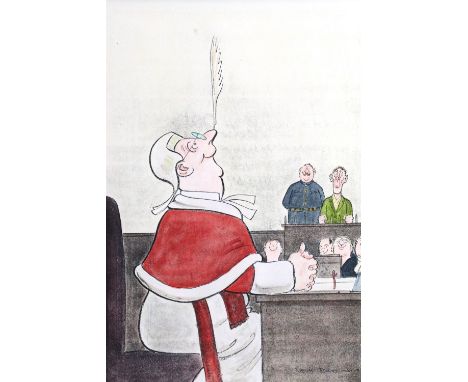 After Leslie Ward, "Spy" (1851 - 1922) and Henry Mayo Bateman (1887 - 1970) "Judicial Politeness", a study of Baron Charles B