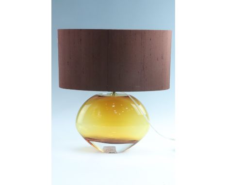 An amber studio glass table lamp, 44 cm 