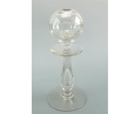A fine late 18th / early 19th Century lace-maker's glass lamp, 22 cm