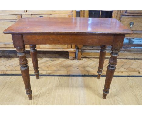 A 19th Century mahogany bench / occasional table, having turned legs, 76 x 35 x 60 cm