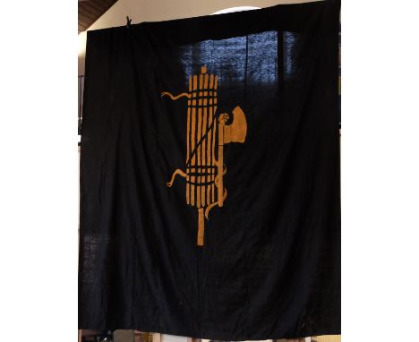 A very large painted cotton Italian  National Fascist Party (Partito Nazionale Fascista, PNF) banner, circa 1930s - 1940s, ap
