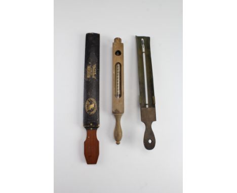 A vintage National Confectionery Industry "Accoson" thermometer together with a Floating Dairy thermometer and a 19th Century