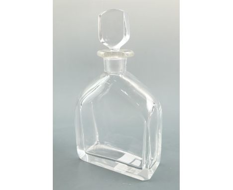 A mid 20th Century Orrefors decanter designed by Edward Hald, of plain rectangular form, signed to base and numbered 2495, (n
