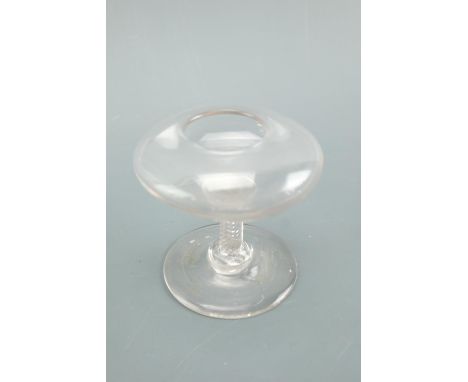 An 18th Century lace maker's glass lamp, having an incised-twist stem, 7.5 cm