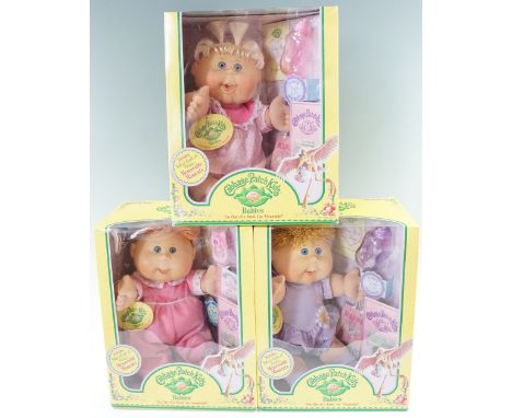 [ Doll ] Three boxed Cabbage Patch Kids Babies, comprising Anna Aleah, Tara Tina and Saige Serena