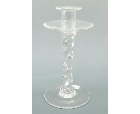 A Georgian style free-blown glass candlestick, 20 cm