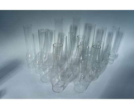 18 various oil lamp chinmeys