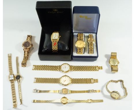 A group of wristwatches, including Rotary, Sekonda, Oskar Emil, Pierre Feodor, etc