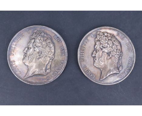 A pair of French Second Republic Lille Royal Society of Science and Agriculture prize medallions, each to a Monsieur LeClercq
