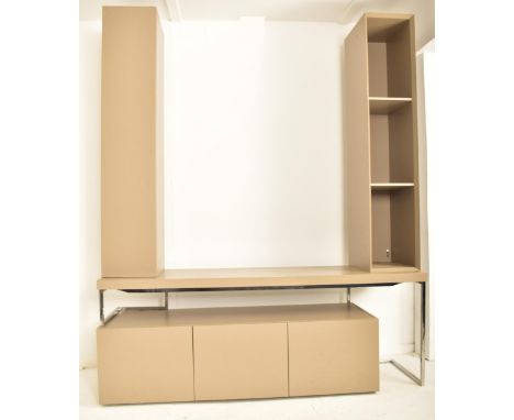 Cassetto Legno - Pianca - A contemporary designer modular sideboard - wall system. The modular system having a rectangular si