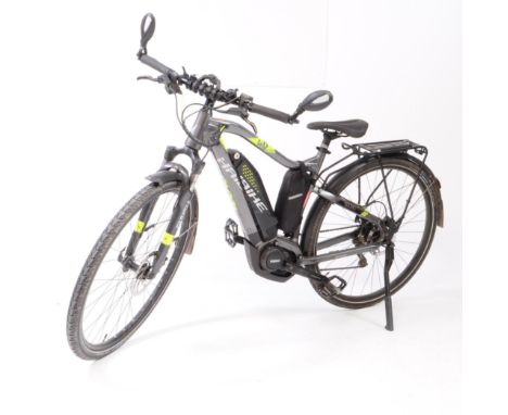 Haibike Cross 40 electric bike with rack in grey colourway.110x170cm approx