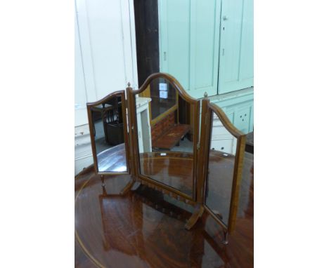 A walnut dressing table mirror