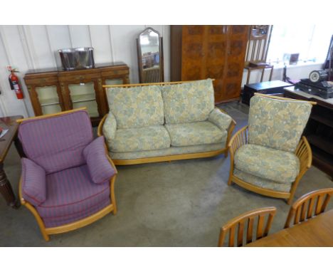 An Ercol three-piece lounge suite