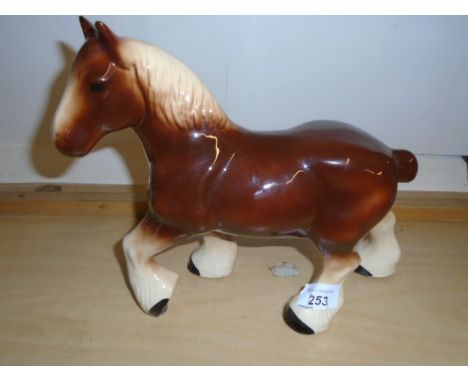 CERAMIC SHIRE HORSE 23CM TALL