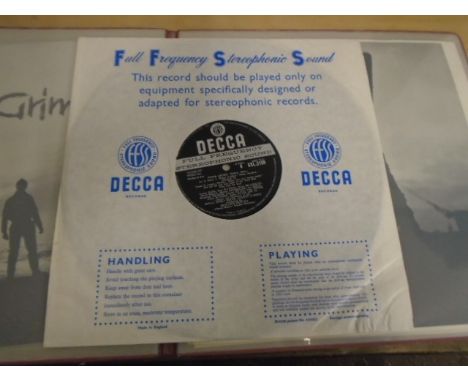 Peter Grimes conducted by Benjamin Britten triple album in folder with book and print, decca records SXL.2150 
