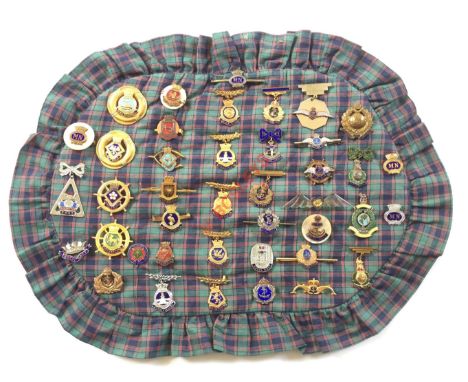 Selection of Regimental Brooches of Royal Navy Interest. An interesting selection mostly base metal & enamel. Dating from the