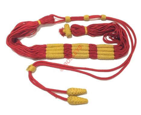 Other Rank's Hussar Barrel Sash. A good and rare example, the front section formed of narrow scarlet strings with three rows 