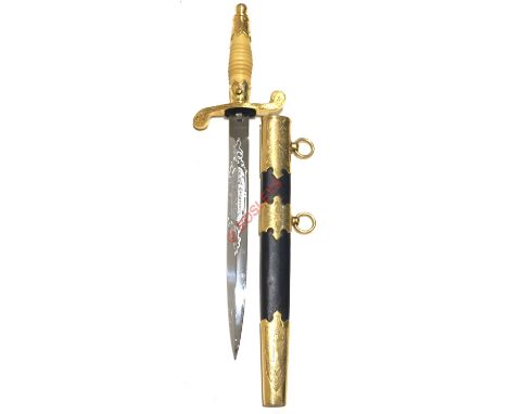 Soviet Russian Officer's 300 year anniversary Naval Dirk. A good 1994 commemorative example with a 21 cm straight double edge