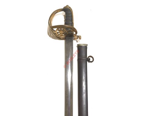 4th Bn Welsh Regiment Victorian Senior NCO's Sword. An unusual and scarce example. The plain blade with cutler's details of W