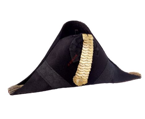 Army Medical Staff Victorian Officer's Cocked Hat. A good and extremely rare example. Black silk bicorne, the front and fan 6