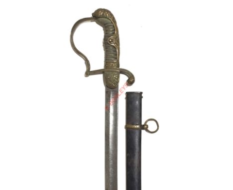 WW1 Imperial German Officer's Sabre, Sword. A good quality example, the single edged curved blade with etched decoration depi