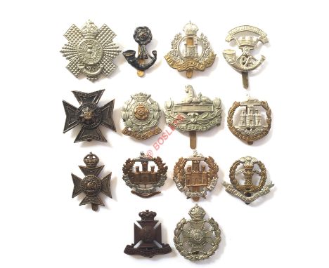 14 post 1908 Territorial cap badges. 4/5th Royal Scots ... 6th King's ... 4/5/6th Suffolk  (BP & Co) ...  4/5th Somerset LI .