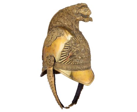 1st or King's Dragoon Guards OR's 1834-43 Pattern Helmet.  A fine rare and impressive example of regulation pattern in brass 