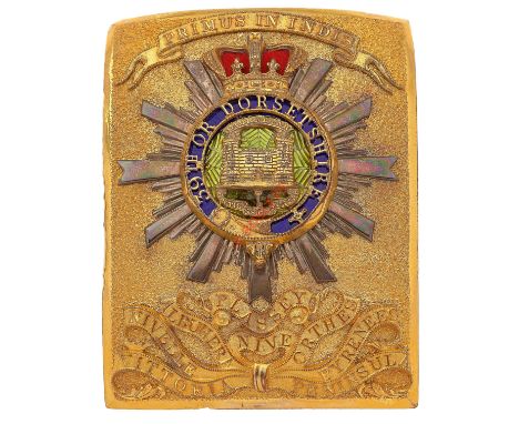 39th (Dorsetshire) Regiment of Foot, Victorian Officer's shoulder belt plate circa 1825-55. A splendid rare gilt example. Rec