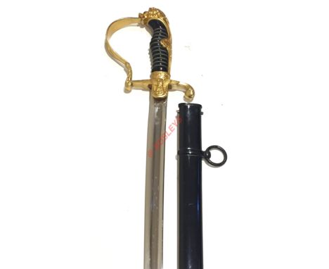 German Third Reich Army Officer's Sword. A fine example with plated single edged plain fullered 73 cm slightly curved blade b