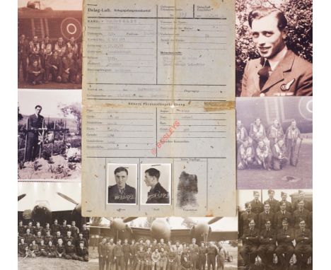 WW2 RAF Stalag Luft 3 POW Record Card. A rare example, recording the details of Warrant Officer Cyril Van De Velde a Flight E