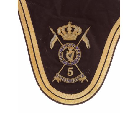 5th Royal Irish Lancers, Officer's Shabraque Embroidered Horse, Saddle Cloth Quarter.  An example of a Hind Quarter of the Sh