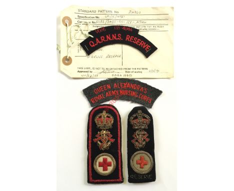 Queen Alexandra's Royal Naval Nursing Service Sealed Pattern Badge etc. A good selection comprising: QARNNS Reserve sealed pa