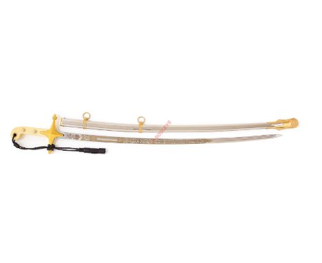 United States Marine Corps Mameluke Hilted Officer's Sword by Wilkinson Sword of London. A scarce British made regulation exa