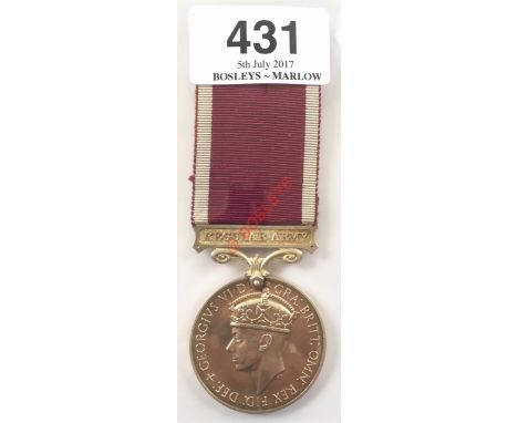 Border Regiment Officer's Regular Army Long Service & Good Conduct Medal. A George VI example awarded to "LIEUT B. SURTEES BO