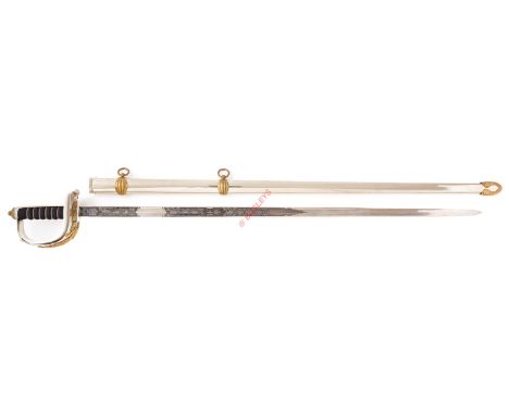 Life Guards Officer's State Pattern Sword by Wilkinson A superb Elizabeth II period example, the single edged spear point bla