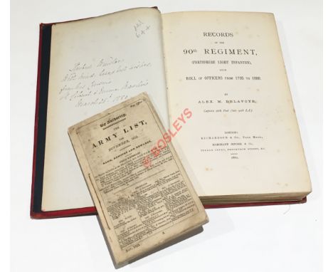 1880 "Records Of The 90th Regiment" "Roll of Officers From 1795 to 1880" A late 19th century original publication been the hi